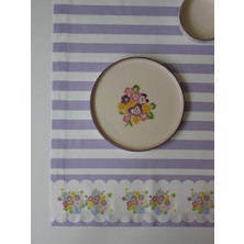 Elly House Spring Süet Çizgili/çiçekli Runner 40 x 140 cm