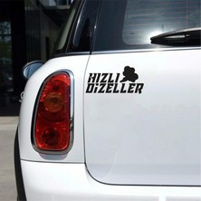 Reysa Tasarım Hızlı Dizeller Araba Sticker Siyah 16X8 cm