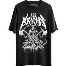 Edizen Los Kranchos  Pamuk Oversize Premium Siyah Tshirt