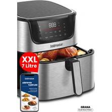 Goldmaster Grana Sıcak Tutma Buz Çözme Kurutma Özellikli 7 Litre Xxl Dokunmatik Inox Airfryer Sıcak Hava Fritözü