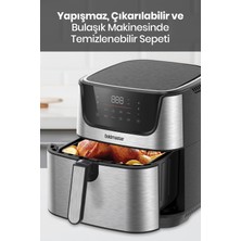 Goldmaster Grana Sıcak Tutma Buz Çözme Kurutma Özellikli 7 Litre Xxl Dokunmatik Inox Airfryer Sıcak Hava Fritözü