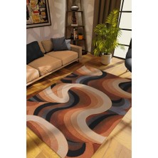 Homshtag Toprak Tonları, Soyut Salon Halısı,Renk Geçişli Oturma Odası Halısı,Dokuma Tabanlı Halı