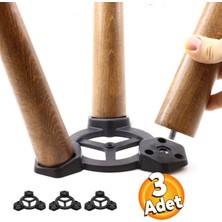 Badem10 Mobilya Zigon Sehpa Ayak Aparatı Masa Üçlü Plastik Bağlantı Açılı Dereceli Ayak Tabanı 3 Adet
