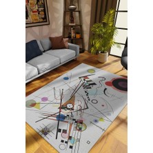 Homshtag Kompozisyon,Kandinsky Sanat Halısı,Geometrik Oturma Odası Halı,Pamuklu Dokuma Tabanlı Halı