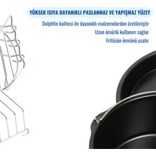 Dolphfin Tüm Airfryer Modelleri Ile Uyumlu Paslanmaz Çelik Fritöz Aksesuar Seti