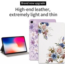 Xfashion Samsung Galaxy Tab A7 Lite 8.7 Inç Şok Geçirmez Kasa Çiçek Pu Deri Koy (Yurt Dışından)