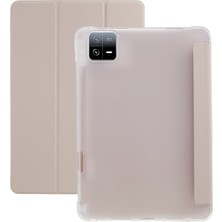 Xfashion Xiaomi Pad 6 / Pad Için 6 Pro Tri-Katı Stand Tablet Kılıf Pu Deri Şeffaf Arka Akıllı Kapak (Yurt Dışından)