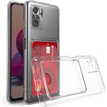 Prolysus Xiaomi Redmi Note 10 Şeffaf Kartlıklı Köşe Korumalı Silikon Kılıf
