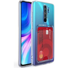 Prolysus Xiaomi Redmi Note 8 Pro Şeffaf Kartlıklı Köşe Korumalı Silikon Kılıf