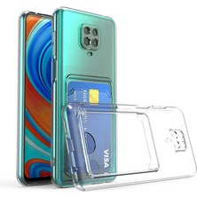 Prolysus Xiaomi Redmi Note 9s Şeffaf Kartlıklı Köşe Korumalı Silikon Kılıf