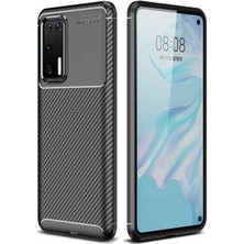 Prolysus Huawei P40 Kılıf Karbon Fiber Desenli Silikon Kılıf