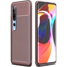 Prolysus Xiaomi Mi 10 Kılıf Karbon Fiber Desenli Silikon Kılıf