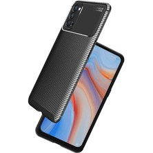 Prolysus Oppo Reno4 Kılıf Karbon Fiber Desenli Silikon Kılıf