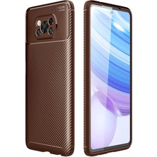 Prolysus Xiaomi Poco X3 Kılıf Karbon Fiber Desenli Silikon Kılıf