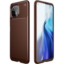 Prolysus Xiaomi Mi 11 Lite Kılıf Karbon Fiber Desenli Silikon Kılıf