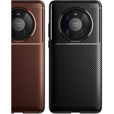 Prolysus Huawei Mate 40 Pro Kılıf Karbon Fiber Desenli Silikon Kılıf