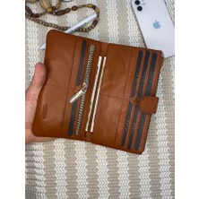 SANAT LEATHER SL-2169 Orjinal Deri Şık Bayan Portföy Gizli Dikiş Cüzdan 19CM×10CM Sanat Leather