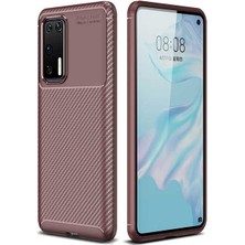 Prolysus Huawei P40 Kılıf Karbon Fiber Desenli Silikon Kılıf