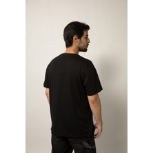 Planet X Wear Oversize Nakışlı Pamuk Siyah Tişört