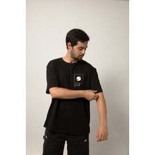 Planet X Wear Relaxed Fit Baskılı Pamuk Siyah Tişört