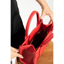 Valu Accessorize Kadın Kırmızı Tote Askılı Fermuarlı El ve Omuz Çantası
