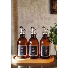 Khakma Amber Zeytinyağı Nar Ekşisi Sirke Şişesi Yağdanlık 3lü Set 300ML -Stantsız Sm3ç-Sz