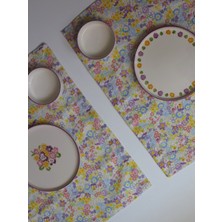 Elly House Spring Süet Çiçekli 2li Amerikan Servisi 30 x 50 cm