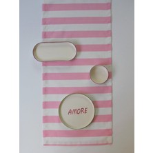 Elly House Italy Pembe Çizgili Runner 39 x 139 cm