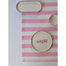 Elly House Italy Pembe Çizgili Runner 39 x 139 cm