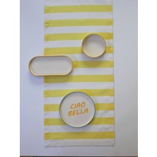 Elly House Italy Sarı Çizgili Runner 39 x 139 cm
