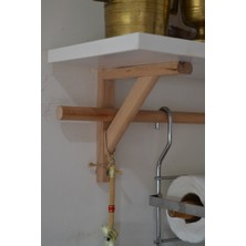 Lethe Works Beyaz Duvar Rafı(Gürgen Ayaklı) Natural Beyaz(Kavelesiz)