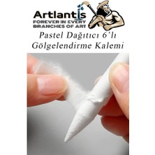 Pastel Dağıtıcı Gölgelendirme Kalemi 6 Lı 1 Paket ve 1 Adet Hamur Silgi Kaynaştırma Kalemi Kara Kalem Dağıtıcı Kalem Kağıt Kalem