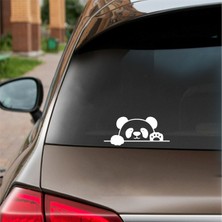 Reysa Tasarım Panda Araba Sticker Beyaz 19X8 cm