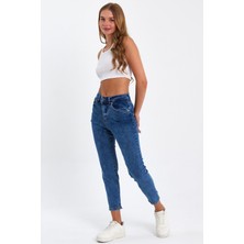 Tref Jns Koyu Mavi Mom Jeans Likralı Kot Pantolon Koyu-Mavi-Mom-Jean-1