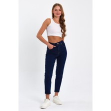 Tref Jns Lacivert Mom Jeans Likralı Kot Pantolon TREF-LACIVERT-MOM-JEAN-212