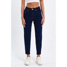 Tref Jns Lacivert Mom Jeans Likralı Kot Pantolon TREF-LACIVERT-MOM-JEAN-212