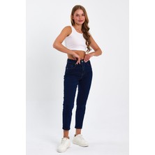 Tref Jns Lacivert Mom Jeans Likralı Kot Pantolon TREF-LACIVERT-MOM-JEAN-212