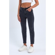 Tref Jns Gri Mom Jeans Likralı Kot Pantolon Tref-Gri-Mom-1