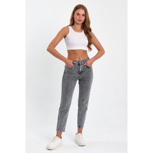 Tref Jns Gri Mom Jeans Likralı Kot Pantolon Tref-Gri-Mom-Jeans-12