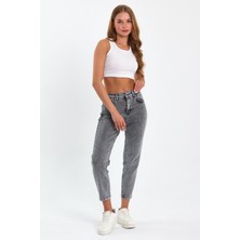 Tref Jns Gri Mom Jeans Likralı Kot Pantolon Tref-Gri-Mom-Jeans-12