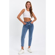 Tref Jns Açık Mavi Mom Jeans Likralı Kot Pantolon TREF-ACIK-MAVI-MOM-JEANS-431