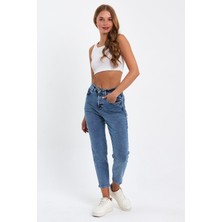 Tref Jns Açık Mavi Mom Jeans Likralı Kot Pantolon TREF-ACIK-MAVI-MOM-JEANS-431