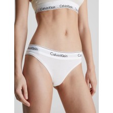 Calvin Klein Kadın Bikini Külot Pamuklu Düz Beyaz Normal Bel Regular Model 8718571607659