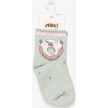 Katamino Kız Çocuk Soket Çorap Donut Desenli 1-2-9-10 Yaş, Mint Yeşili