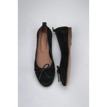 Bueno Shoes Siyah Süet-Deri Kadın Düz Babet 01WY6004