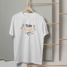 Mor Mürekkep Team Bride Yıldızlı Yazı Baskılı Kadın Tshirt