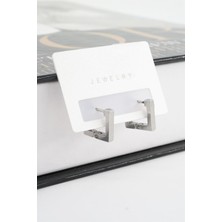 By Zeyna Aksesuar Kadın 316 L Paslanmaz Çelik 1.5 cm Kare Küpe