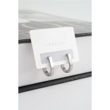 By Zeyna Aksesuar Kadın 316 L Paslanmaz Çelik 1.5 cm Geometrik Küpe