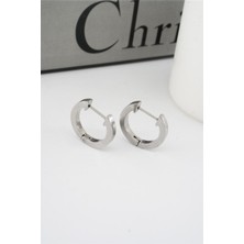 By Zeyna Aksesuar Kadın 316 L Paslanmaz Çelik 2 cm Oval Model Küpe