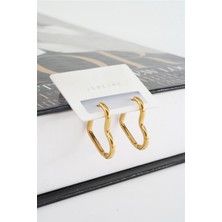 By Zeyna Aksesuar Kadın 316 L Paslanmaz Çelik 2 cm Kalp Model Küpe